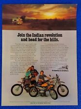 1974 INDIAN STREET / TRAIL MOTORCYCLES FOR THE WHOLE FAMILY ORIGINAL PRINT AD picture