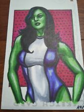 She-Hulk Spider-Woman Ashleigh Popplewell Triple Panel Sketch Card picture