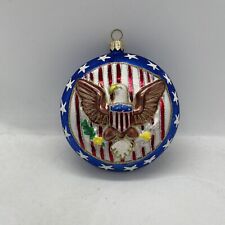 USA Bald Eagle Red White and Blue Stars and Stripes Patriotic Christmas Ornament picture