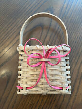 Vintage 2006 Small Woven Basket With Bow - Signed picture