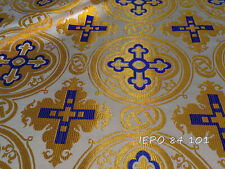 Church Liturgical Vestment  Brocade Metallic fabric with crosses ( 19 colors ) picture