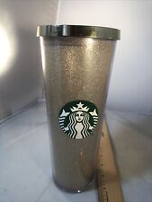 2014 Starbucks Gold Glitter 24 oz Cold Coffee Venti Cup Travel Tumbler     629 picture