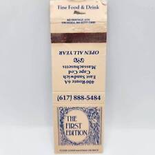 Vintage Matchbook The First Edition Fine Food & Drink Cape Cod Massachusetts Res picture