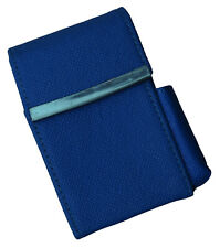  Blue Cigarette Leather Hard Case Lighter Pouch Clip Top Regular 100's Holder picture