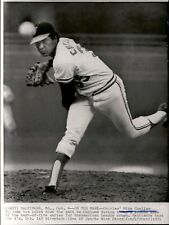 LD317 1971 Wire Photo BALTIMORE ORIOLES MIKE CUELLAR ON THE MARK vs OAKLAND A'S picture