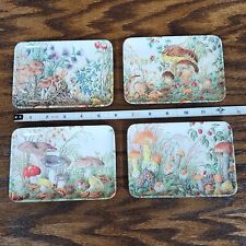 Vintage Decorative Crafts Melamine Mushroom Nature Trays Set of 4 Made In Italy picture