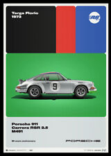 1973 PORSCHE 911 Carrera RS 2.7 Silver 50th Anniversary Ltd Ed 200 Poster picture