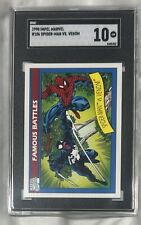 1990 Impel Marvel Universe Series 1 Trading Card spiderman vs venom #106 SGC 10 picture