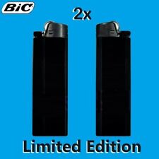 LOT OF 2 All Black BIC Lighters Limited Edition Classic Size 2pcs picture