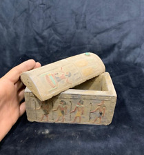 Rare Ancient Egyptian Antique Scarab jewelry Box Pharaonic inscriptions Egypt BC picture