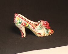 Vintage Ceramic High Heeled Shoe 3D Rose Hand Painted Japan 4