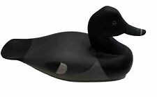 Vintage William Moseley Wooden Duck Decoy Signed WM Black Grey picture