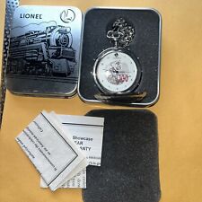 NOS Lionel Trains 100th Anniversary Pocket Watch w box silver Tone* READ picture