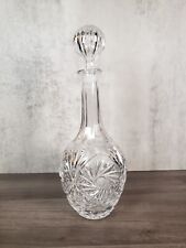 Vintage clear cut glass wine whiskey decanter-round picture