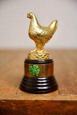 Vintage 1957 Chicken Champion Broiler Brass Trophy 4H Award Farm Bureau Hatchery picture