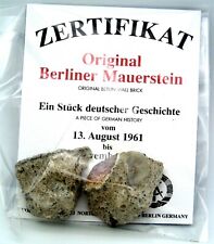 Pack of 10 bags with Small pieces of the Berlin Wall with CoA picture