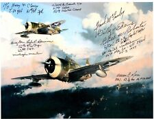 56TH FG WWII ACE SIGNED BY 8 8X10 PHOTO ACES ZEMKE'S WOLFPACK SUPER RARE picture