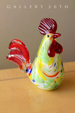 SUPERB ITALIAN MID CENTURY MODERN MURANO ROOSTER SCULPTURE RED VTG GLASS 50'S picture
