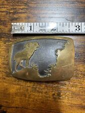 Brass Belt Buckle-Big Horn Sheep 1980-Indiana Metal Craft-perfect condition picture