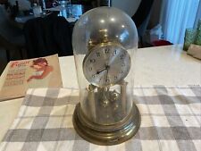 For Parts Only Vintage Schatz 49 Anniversary Brass Clock w/Glass Dome picture