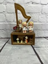 VTG 91 Enesco Wooden Nativity Scene Music Box hand wind 8 x 5'' picture