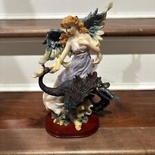 Beautiful Hand Crafted Angel And Peacock On Tree Branch By UG Collectibles 11” picture