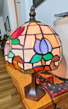 Vintage Tiffany Style Stained Glass Table Lamp picture
