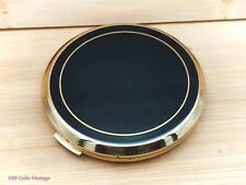 Stratton Black and Gold Minimalist-Vintage Ladies Powder Compact -0te picture