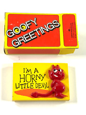 vtg 1974 Goofy Greetings Horny Little Devil gag gift halloween  picture