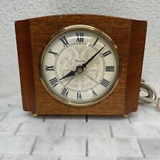 Vintage Westclox Sheraton Electric Mantle Alarm Clock Solid Maple S12-H picture