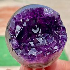 174G Natural Uruguayan Amethyst Quartz crystal open smile ball therapy picture