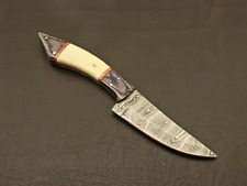 Handmade Damascus Steel 10''inch Handle Camel Bone/Wood Hunting Skinning Knife picture