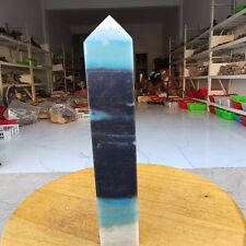655g Trolleite Crystal Tower Point Obelisk Natural Rare Blue Quartz Healing Z746 picture