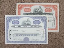 Lionel Corporation Common Stock Certificates – 1 Blue 1962 & 1 Orange 1958 picture