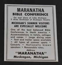 1951 Print Ad Michigan Muskegon Maranatha Bible Conference Lake Summer Visitors picture