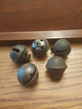 Lot Of 5 Vintage Brass Sleigh Crotal Bells picture