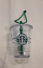 Starbucks 2010 Holiday Miniature Clear & Green To-Go Coffee Tea Cup Ornament picture