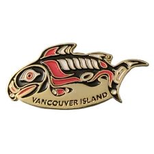 Vintage Vancouver Island Canada Fish Travel Souvenir Pin picture