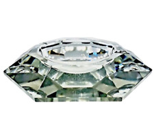 Fabulous 9” Val St Lambert Heavy Lead Crystal Amadis Faceted Octagon Ashtray picture