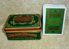 Rare Vtg. GOLDEN NUGGET Las Vegas Playing Cards With Clean Casino Storage Tin  picture