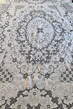 Small Machine Made Lace Tablecloth-  68” By 50 “ - Very Good Conditoon picture