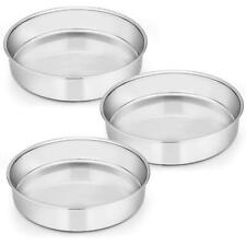 9½ Inch Cake Pan Set of 3, Stainless Steel Round Cake Baking Pans, Non-Toxic ... picture
