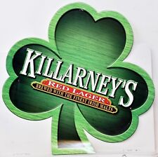2001 Killarney's Red Lager Beer Brewed Irish Malts Shamrock Die Cut St Louis MO picture