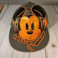 Disney Parks Original DJ Mickey Mouse Baseball Cap Hat Adult OS Gray Orange picture