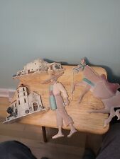 Vintage Wall Plaques Western Man With Donkey And Church & House picture