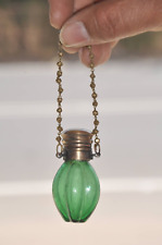 Vintage Line Design Unique Shape Small Green Glass Perfume Bottle picture