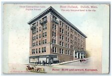 1911 Three Cosmopolitan Cafes Hotel Holland Exterior Duluth Minnesota Postcard picture