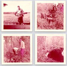 c1950s Moose Hunting~Hunter~Big Game Rifle~Hunt Trip~4 VTG Original Photographs picture