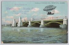 Advertising Postcard Poole Piano Boston MA Wentworth Waterville, ME Early Blimp picture