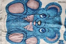 Vtg Beloved Blue Teddy Bear Cut N Sew Pillow Doll Fabric Panel Vintage NOS picture